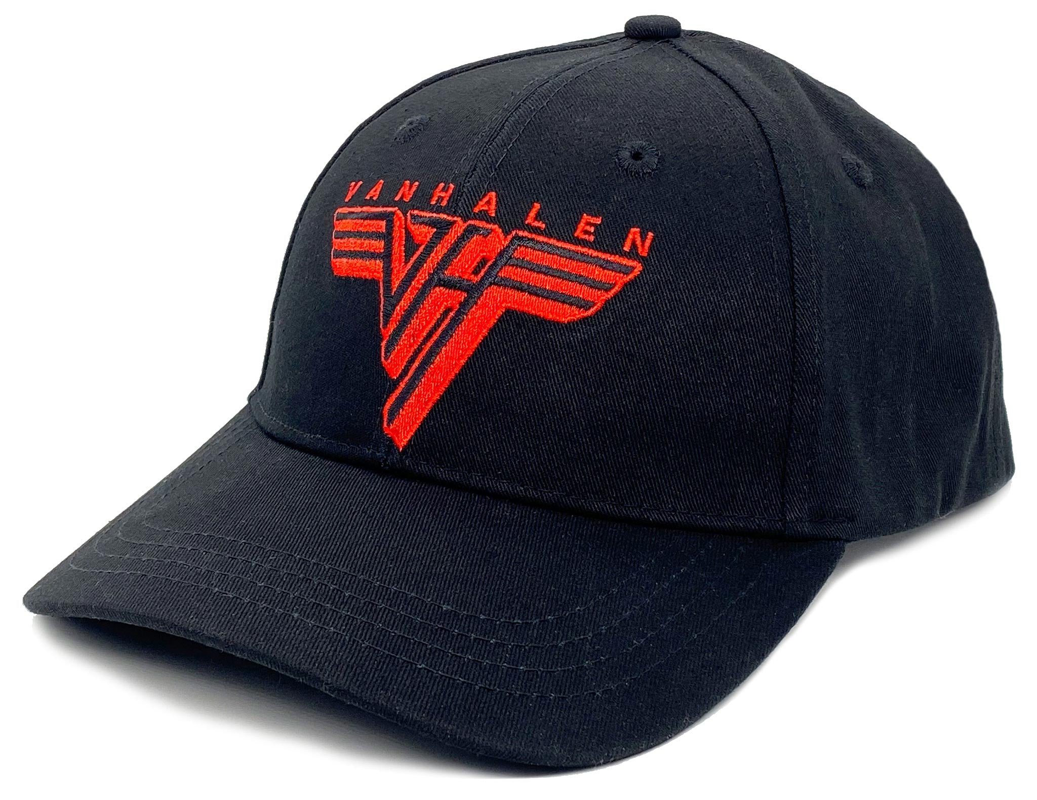 Van Halen Embroidered Baseball Cap, Red on Black
