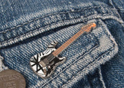 Black & White "78" Guitar Enamel Pin