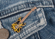 Black & Yellow "Bumblebee" Guitar Enamel Pin