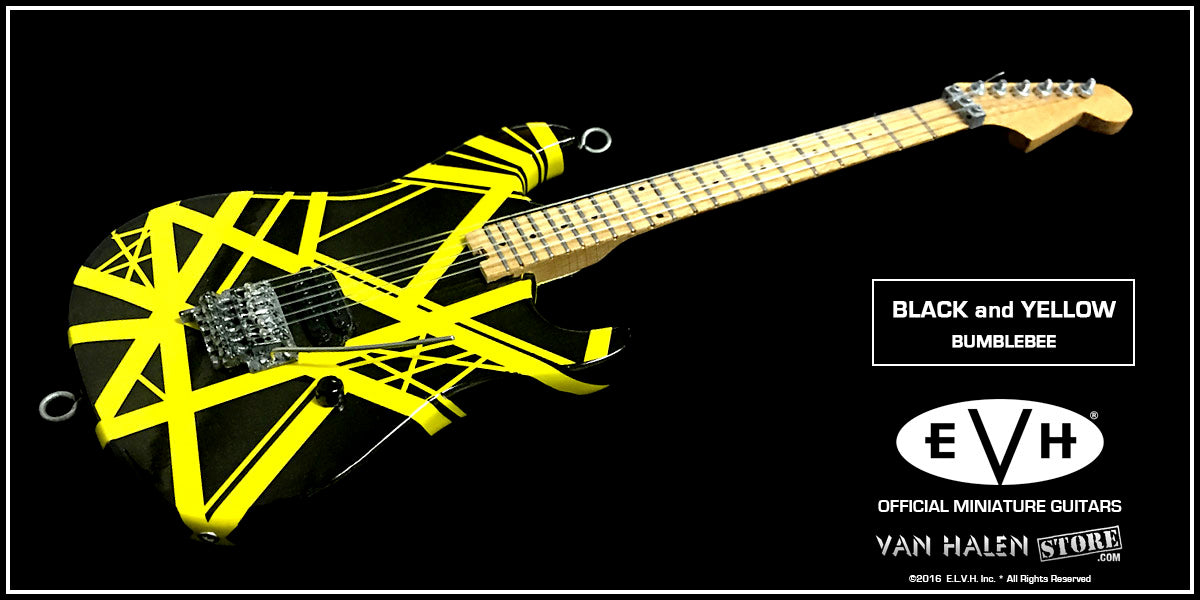 EVH Black and Yellow Mini Guitar