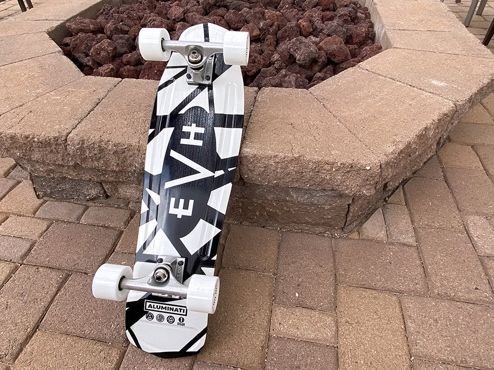 EVH White & Black Stripes Skateboard