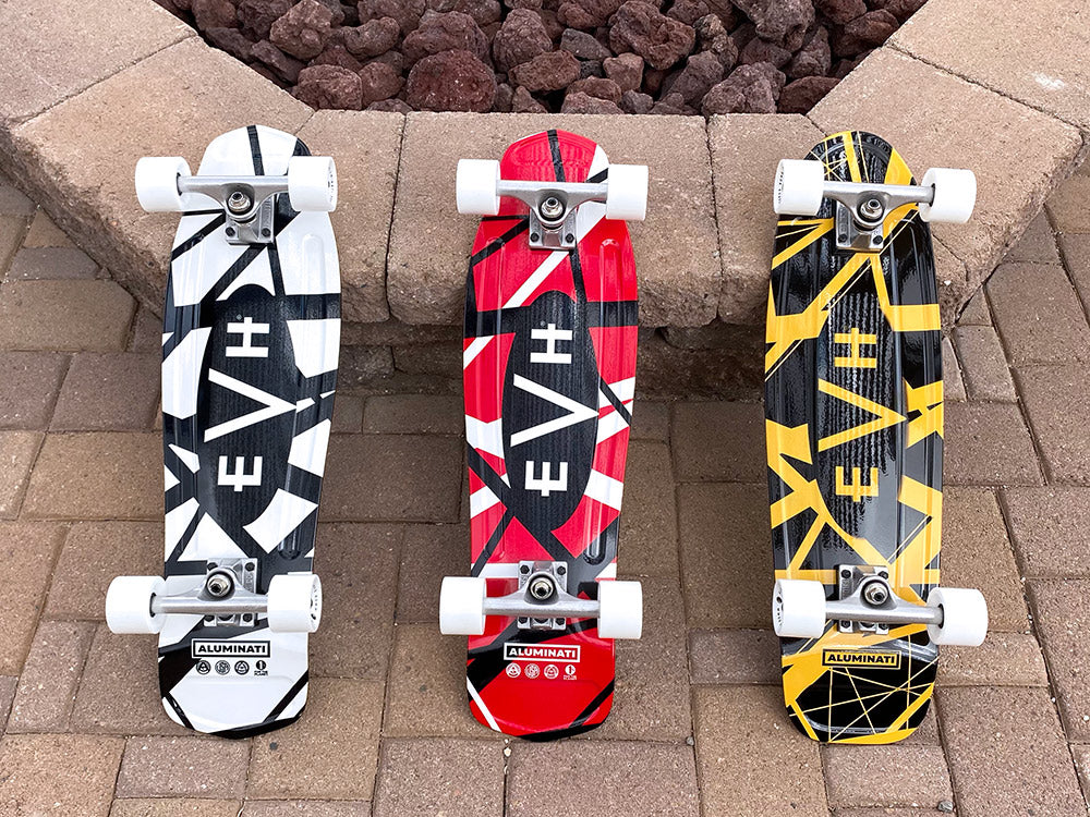 EVH White & Black Stripes Skateboard