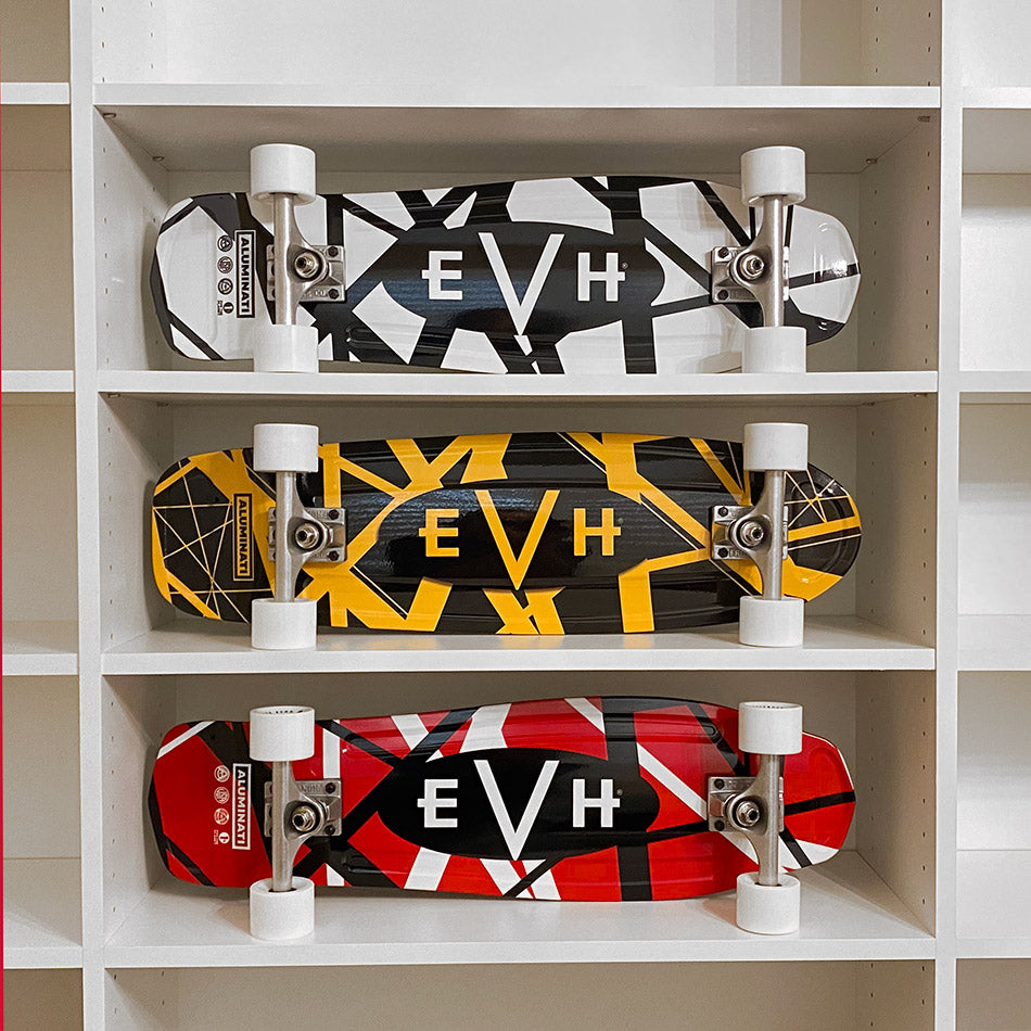 EVH White & Black Stripes Skateboard