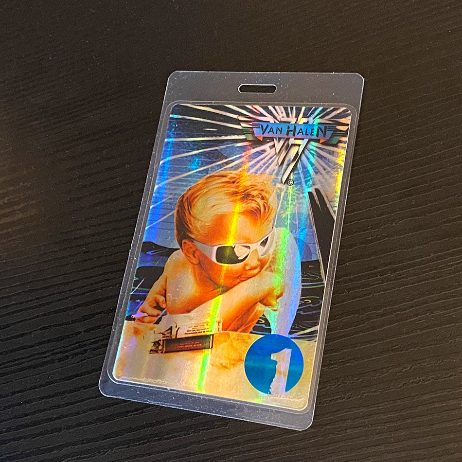 1984 Baby w/ Sunglasses Holographic Laminated Backstage Pass