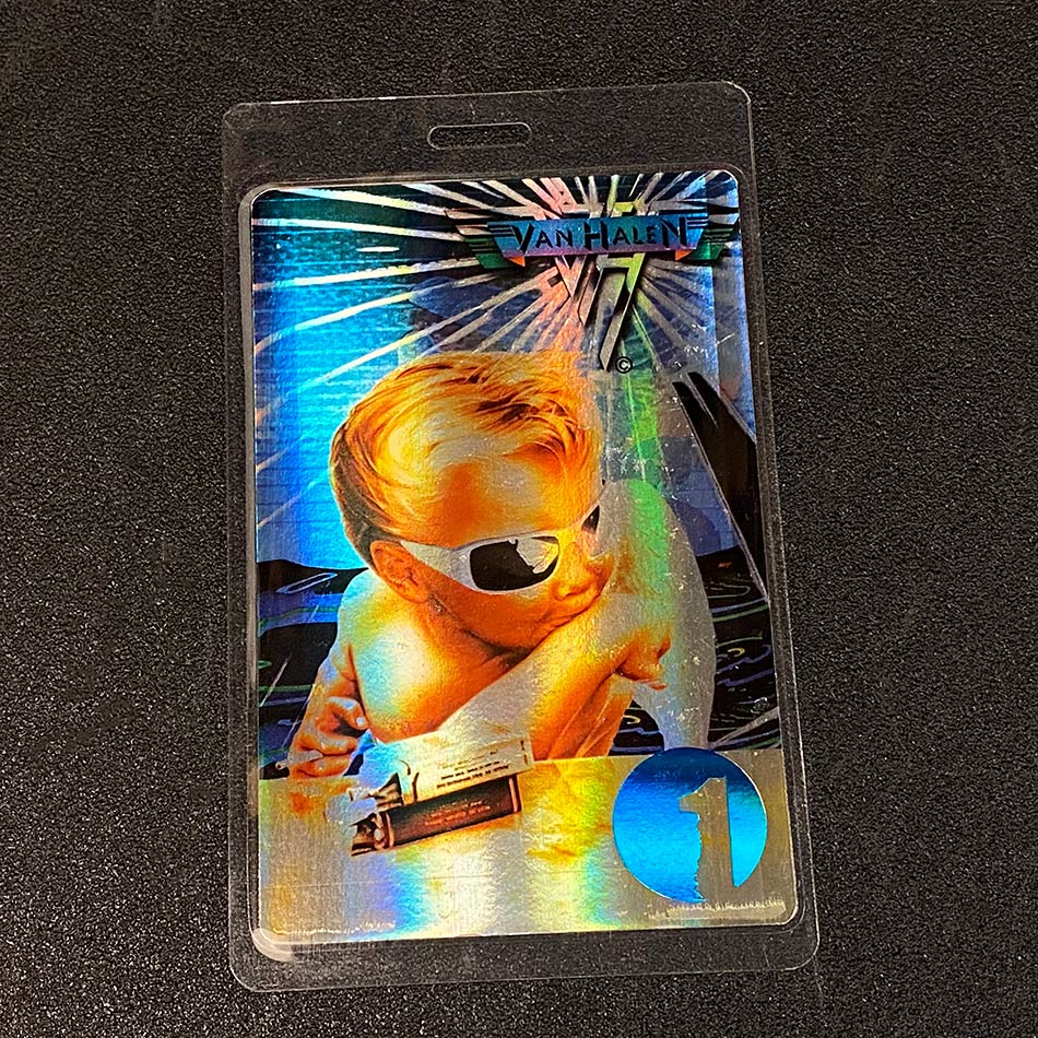 1984 Baby w/ Sunglasses Holographic Laminated Backstage Pass