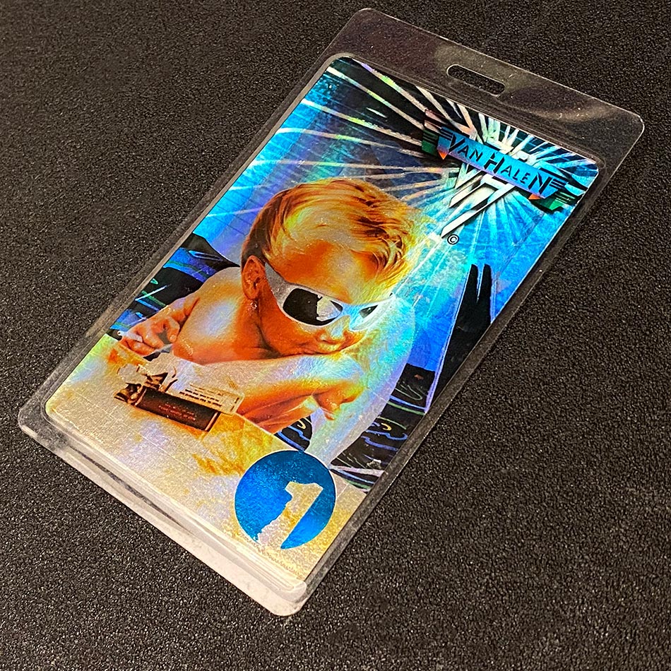1984 Baby w/ Sunglasses Holographic Laminated Backstage Pass