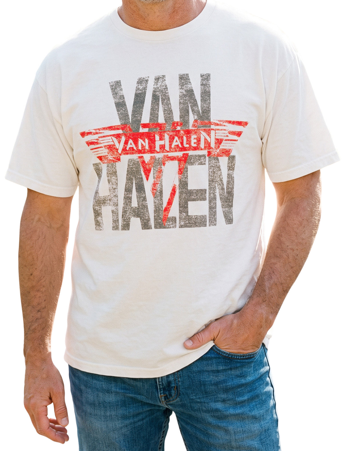 Van Halen 'Live on Stage' 1977 Tee, Ivory