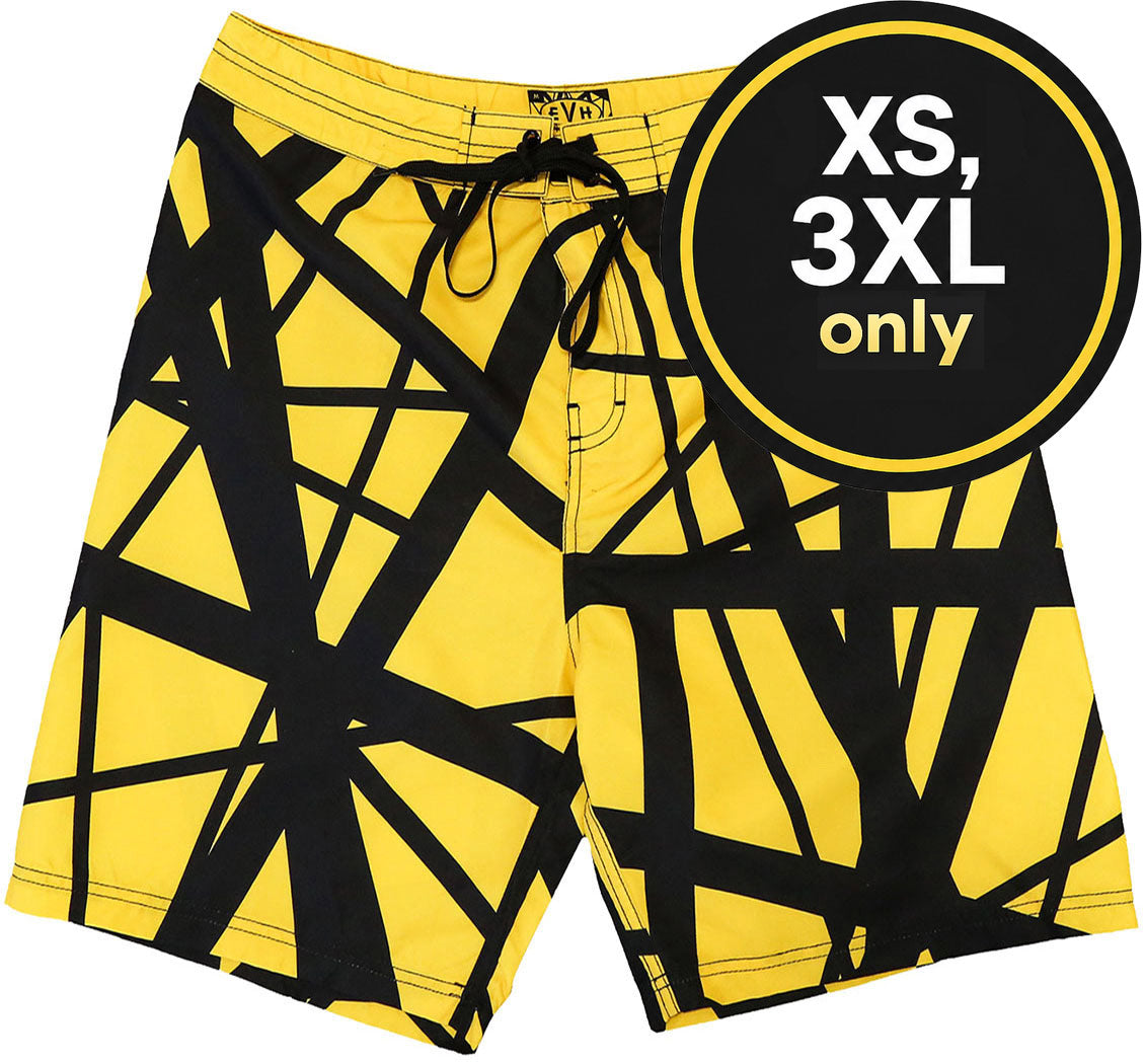 EVH Yellow/Black Stripes Board Shorts