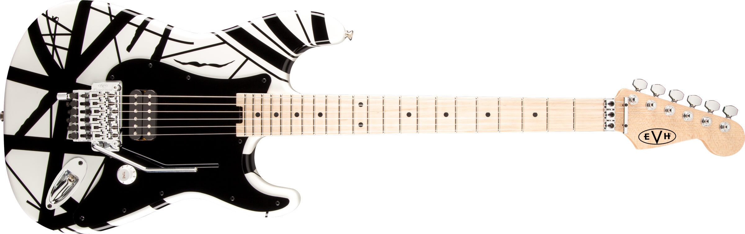 Eddie Van Halen Striped Series Electric Guitar — White with Black Stri