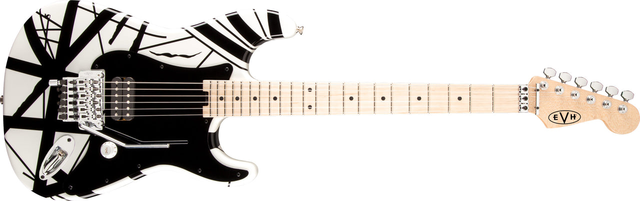 Eddie Van Halen Striped Series Electric Guitar — White with Black Stripes