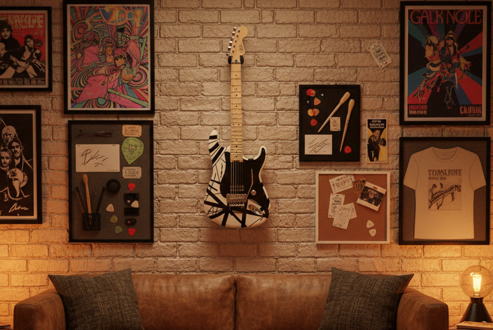 Eddie Van Halen Striped Series Electric Guitar — White with Black Stripes