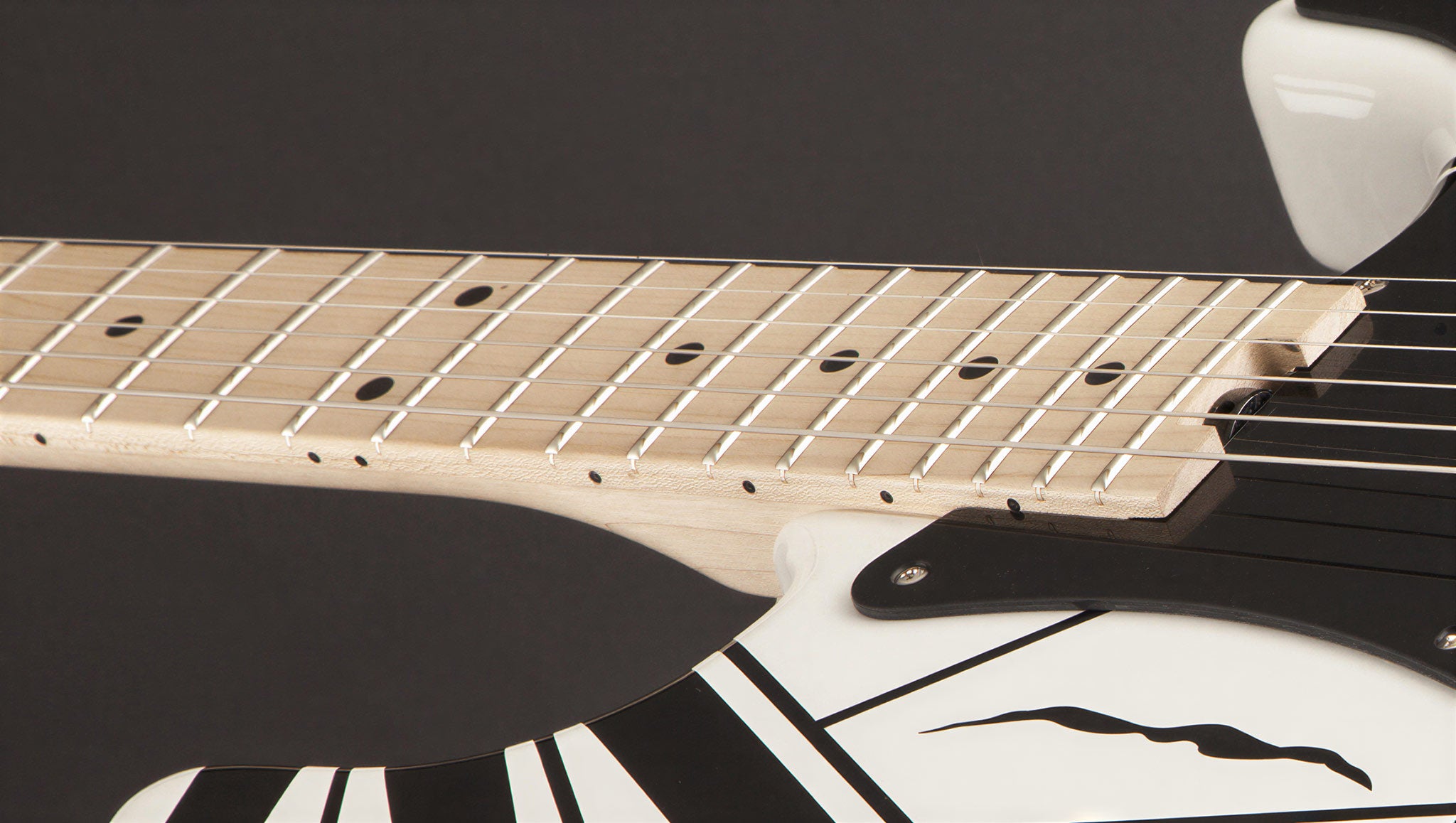 EVH Striped Series White with Black Stripes Electric Guitar