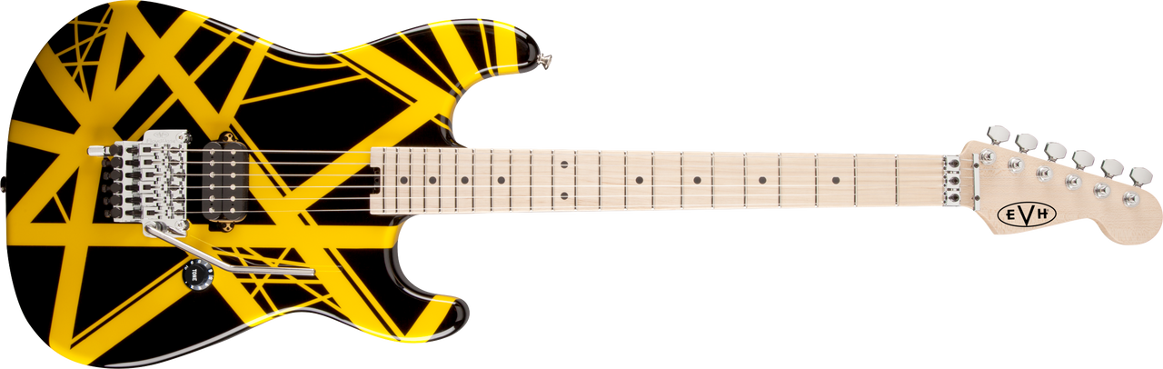 Eddie Van Halen Striped Series Electric Guitar — Black with Yellow Stripes