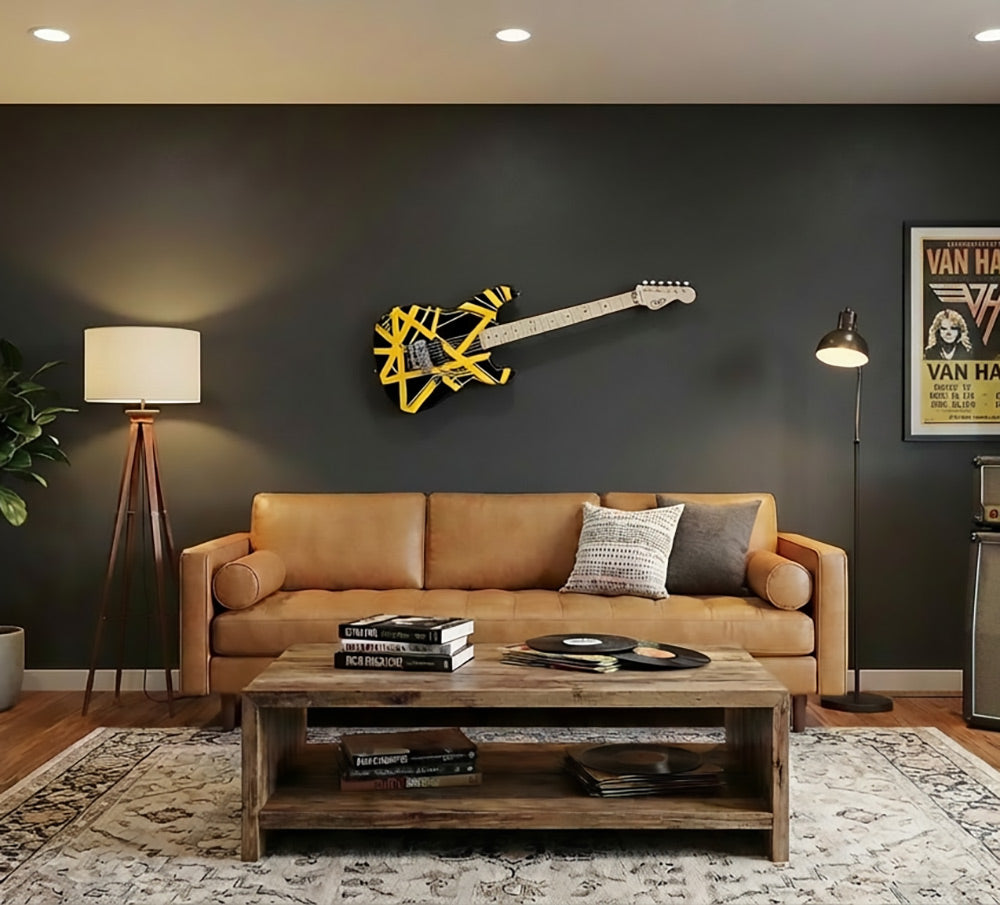 Eddie Van Halen Striped Series Electric Guitar — Black with Yellow Stripes