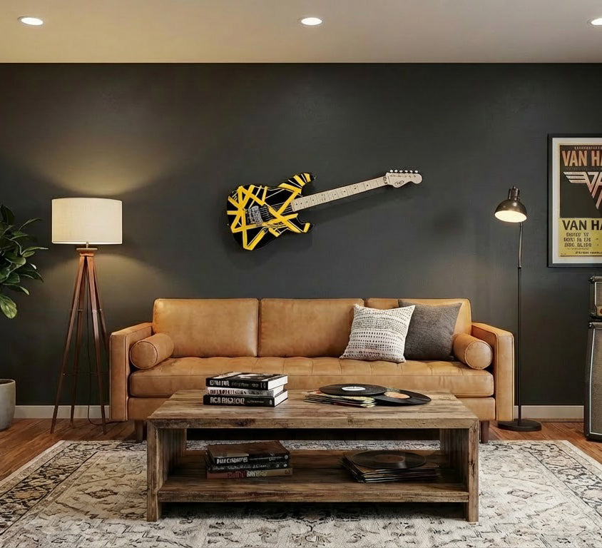 Eddie Van Halen Striped Series Electric Guitar — Black with Yellow Stripes