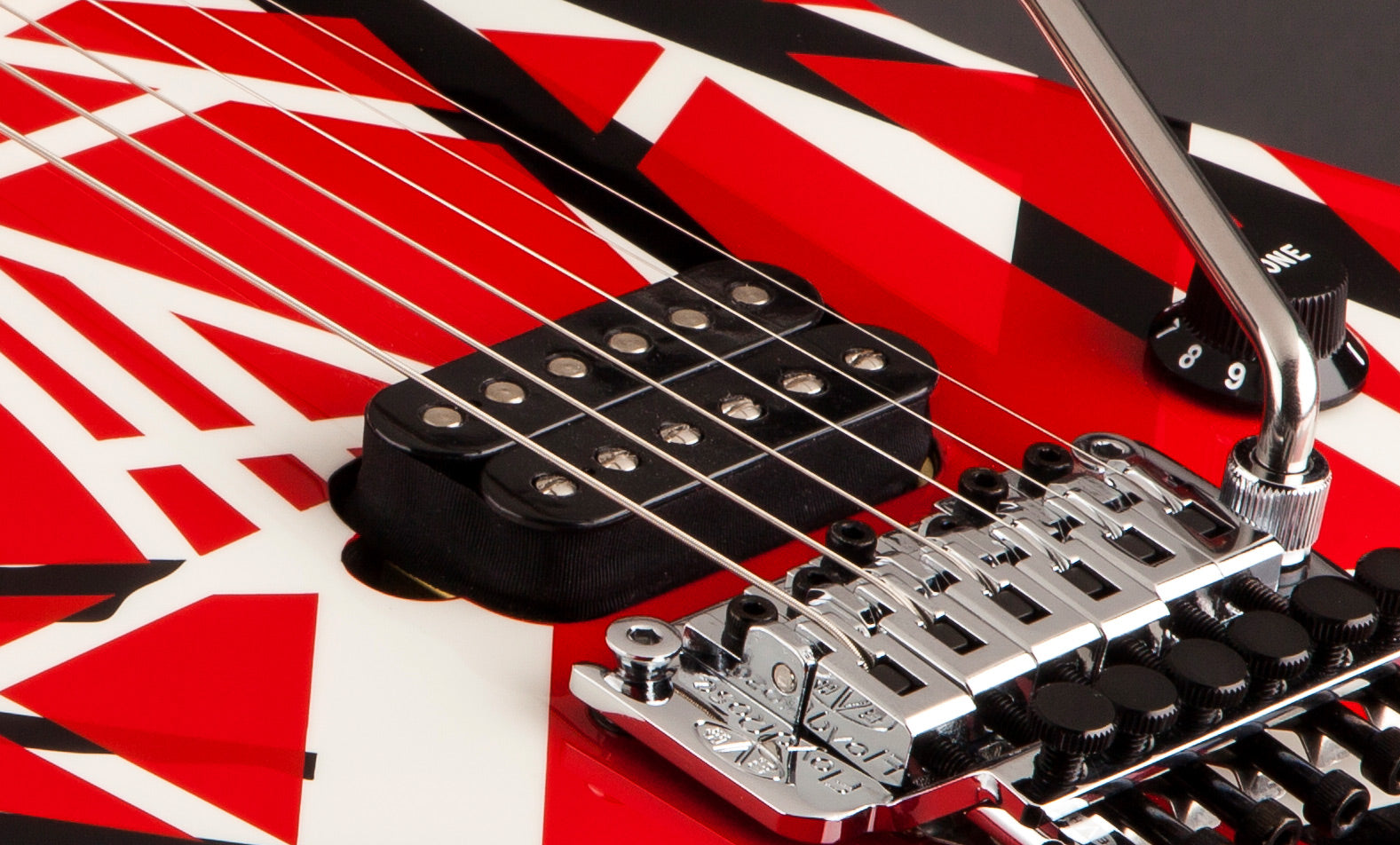 Eddie Van Halen Striped Series Electric Guitar — Red with Black Stripe