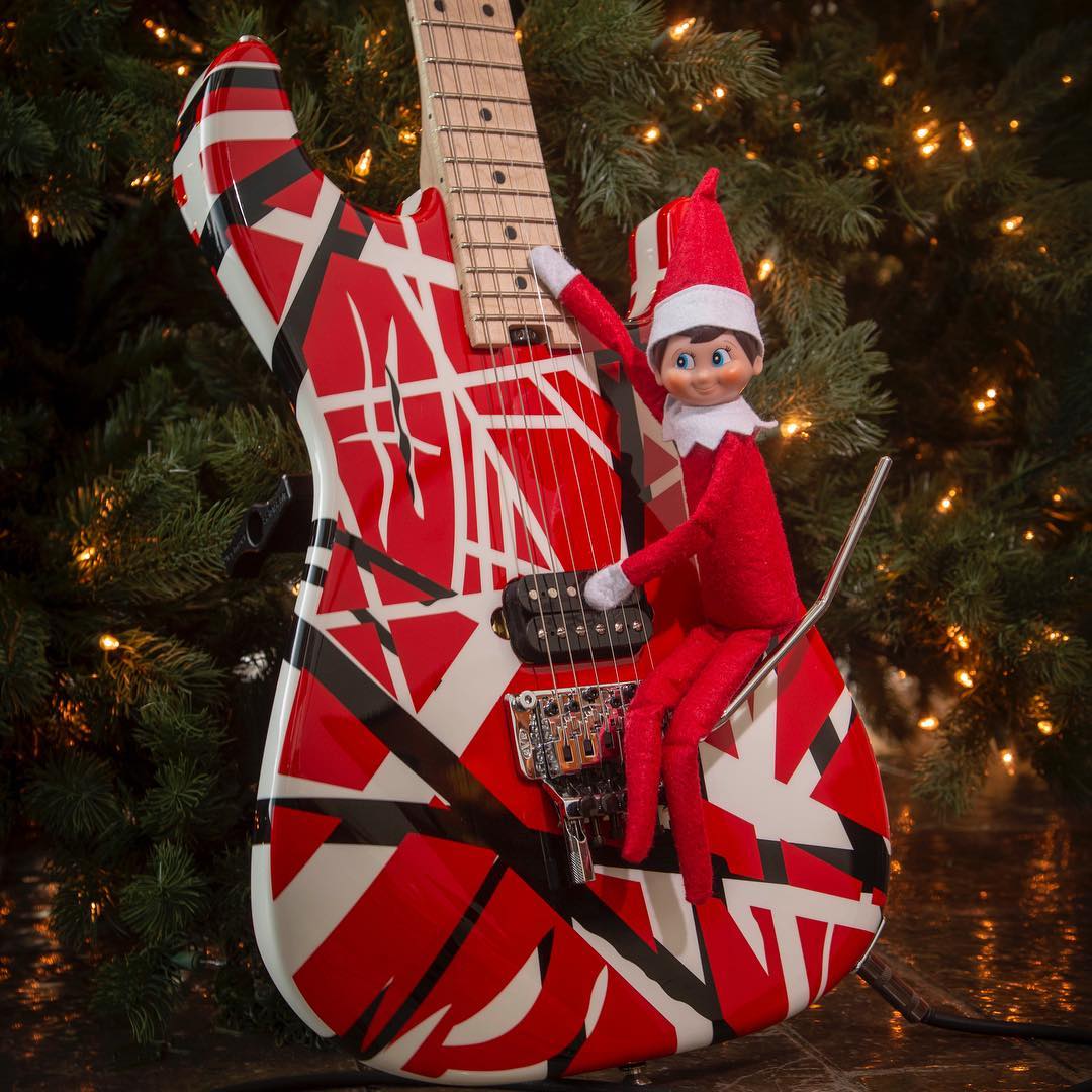 Eddie Van Halen Striped Series Electric Guitar — Red with Black Stripes