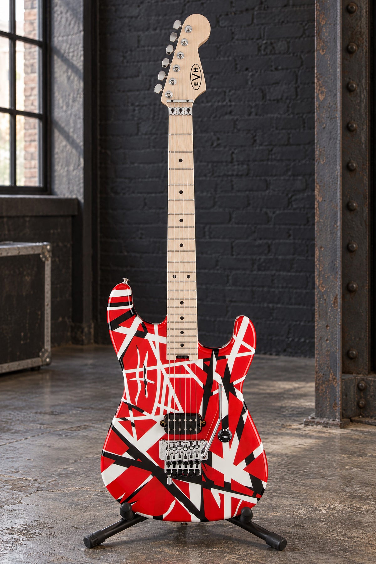 EVH Striped Series Red with Black Stripes Electric Guitar
