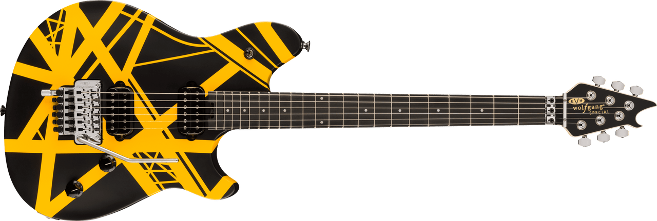 Wolfgang Special Striped EVH Guitar in Black & Yellow