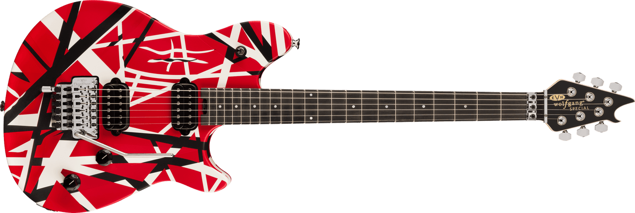 Wolfgang Special Striped EVH Guitar in Red, Black & White