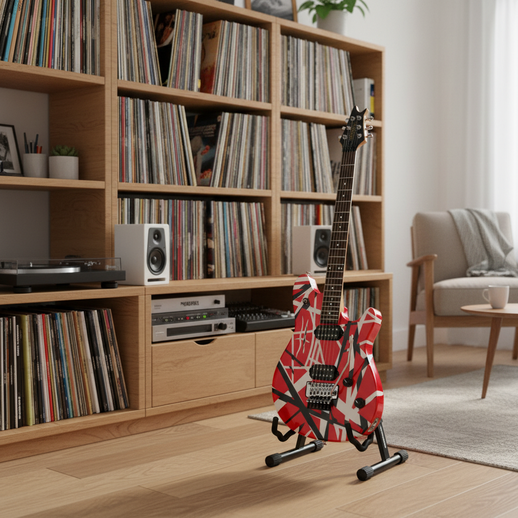 Wolfgang Special Striped EVH Guitar in Red, Black & White