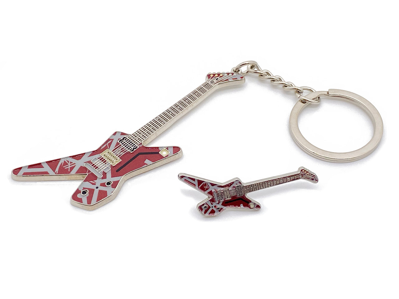 Shark Guitar Set: Keychain & Enamel Pin