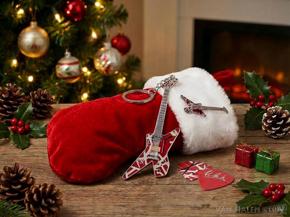 Shark Guitar Set: Keychain & Enamel Pin