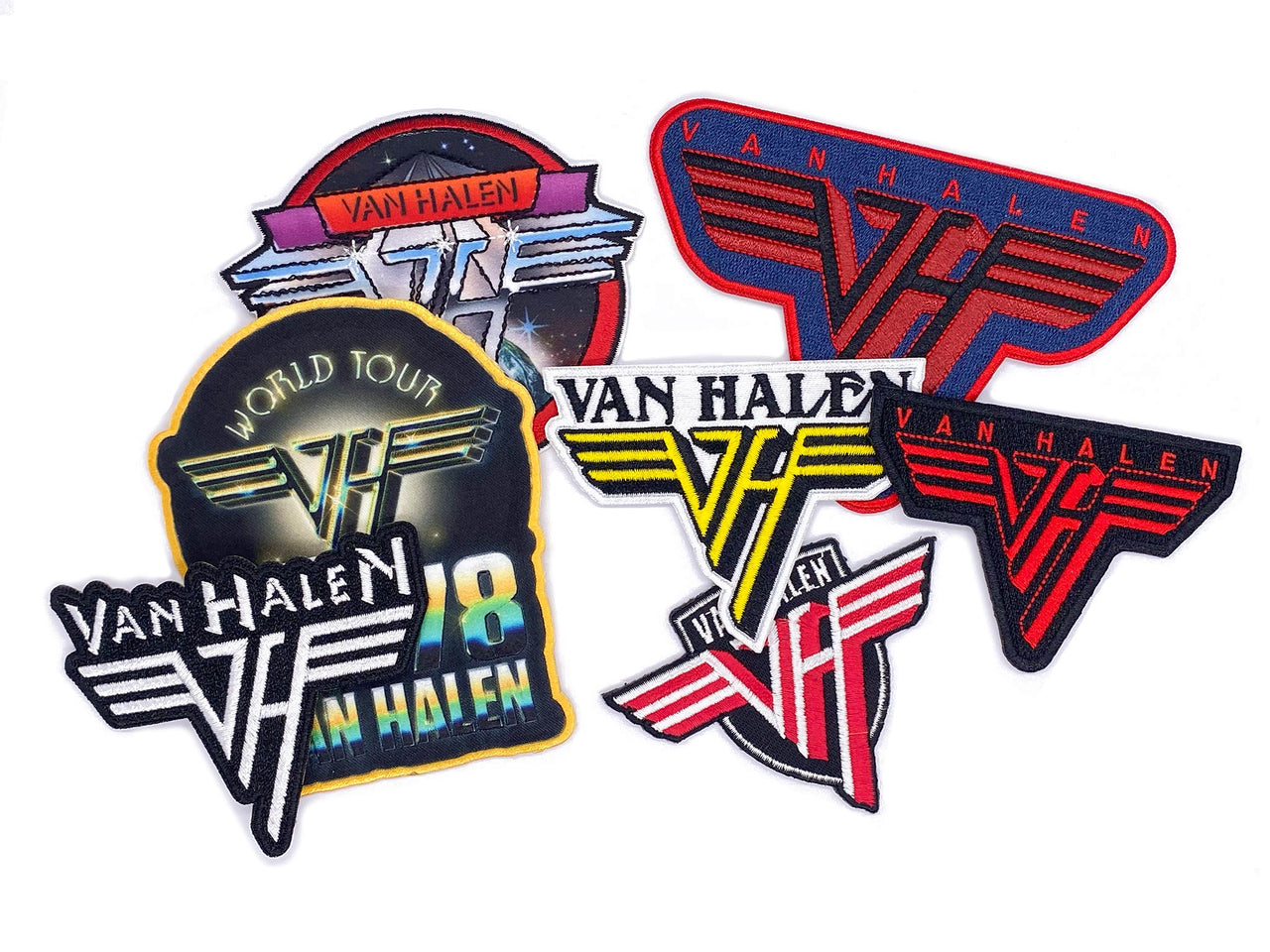 Set of 7 Embroidered Iron-On Patches