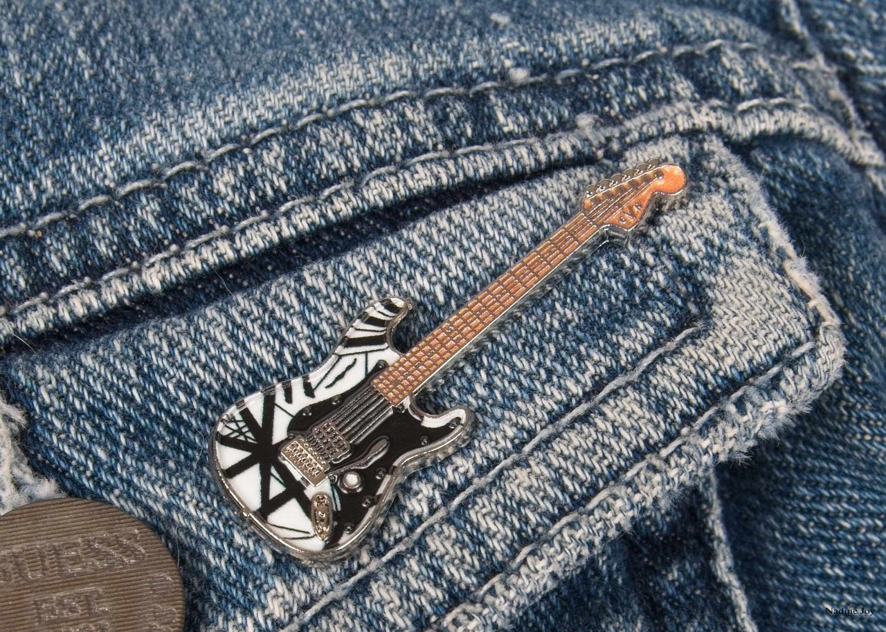 Black & White "78" Guitar Enamel Pin