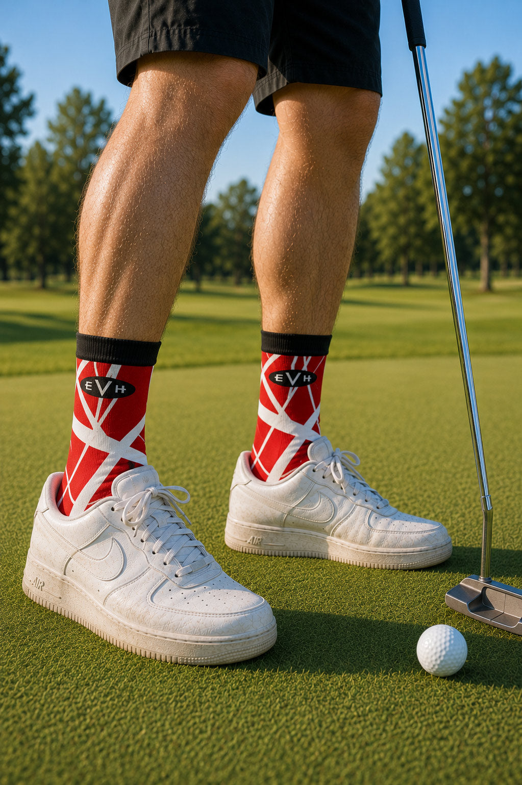 EVH Striped Red, Black & White Socks