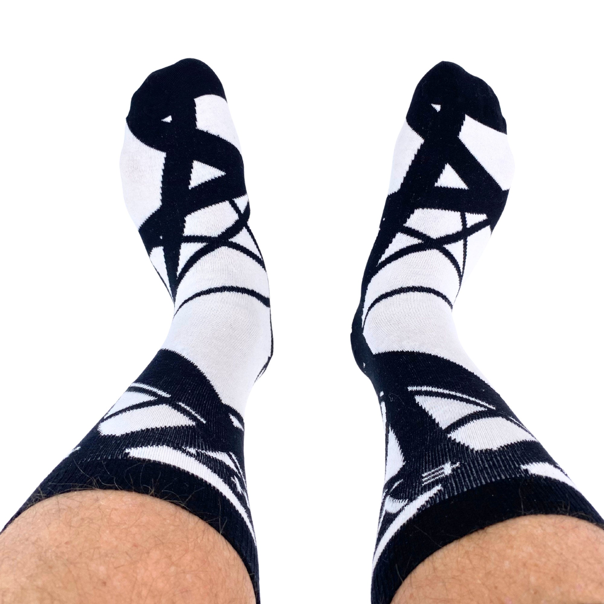 Eddie Van Halen White & Black Striped Socks
