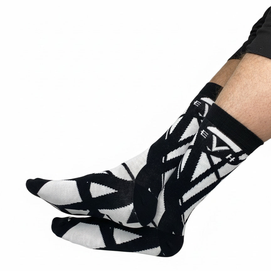 Eddie Van Halen White & Black Striped Socks