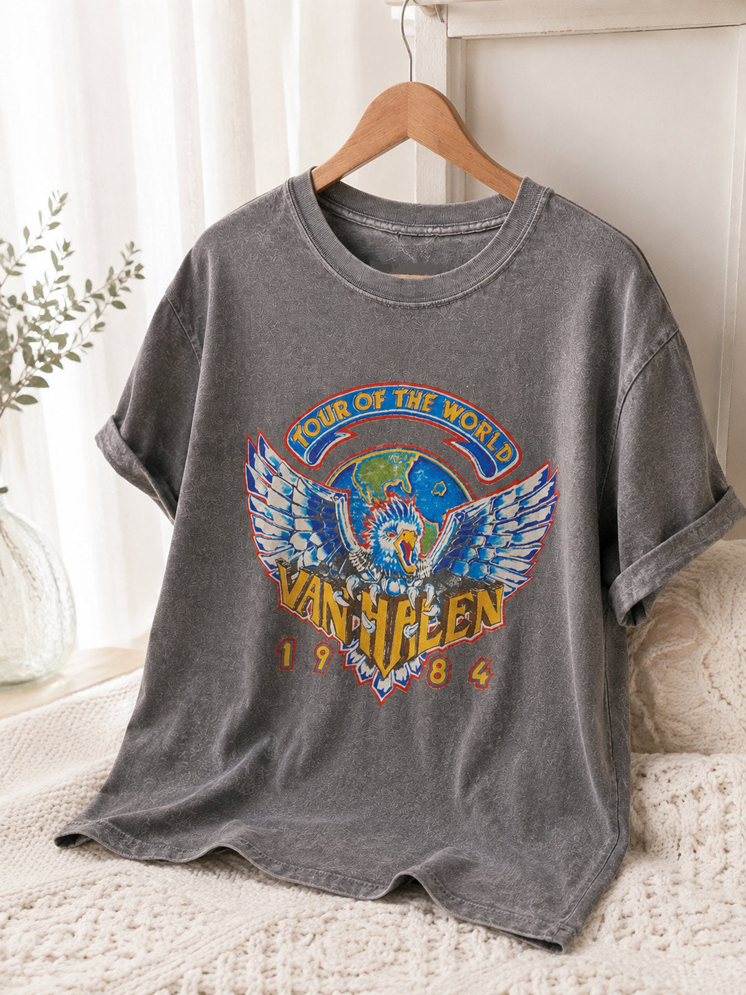 Vintage-Washed Grey 1984 Eagle Tee