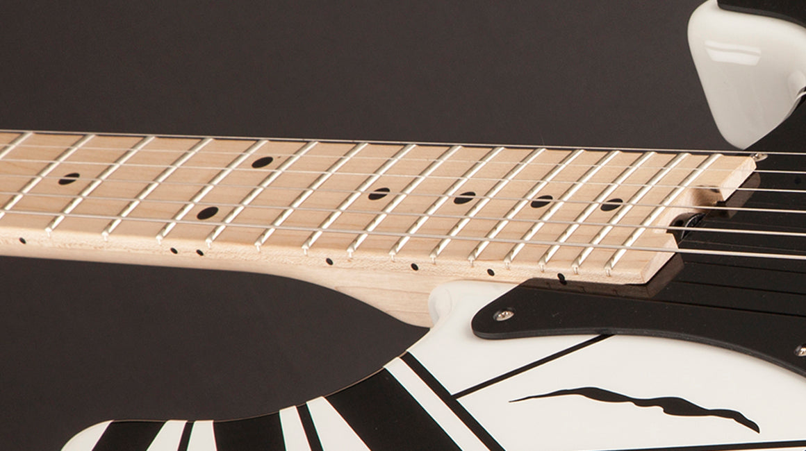 Eddie Van Halen Striped Series Electric Guitar — White with Black Stri