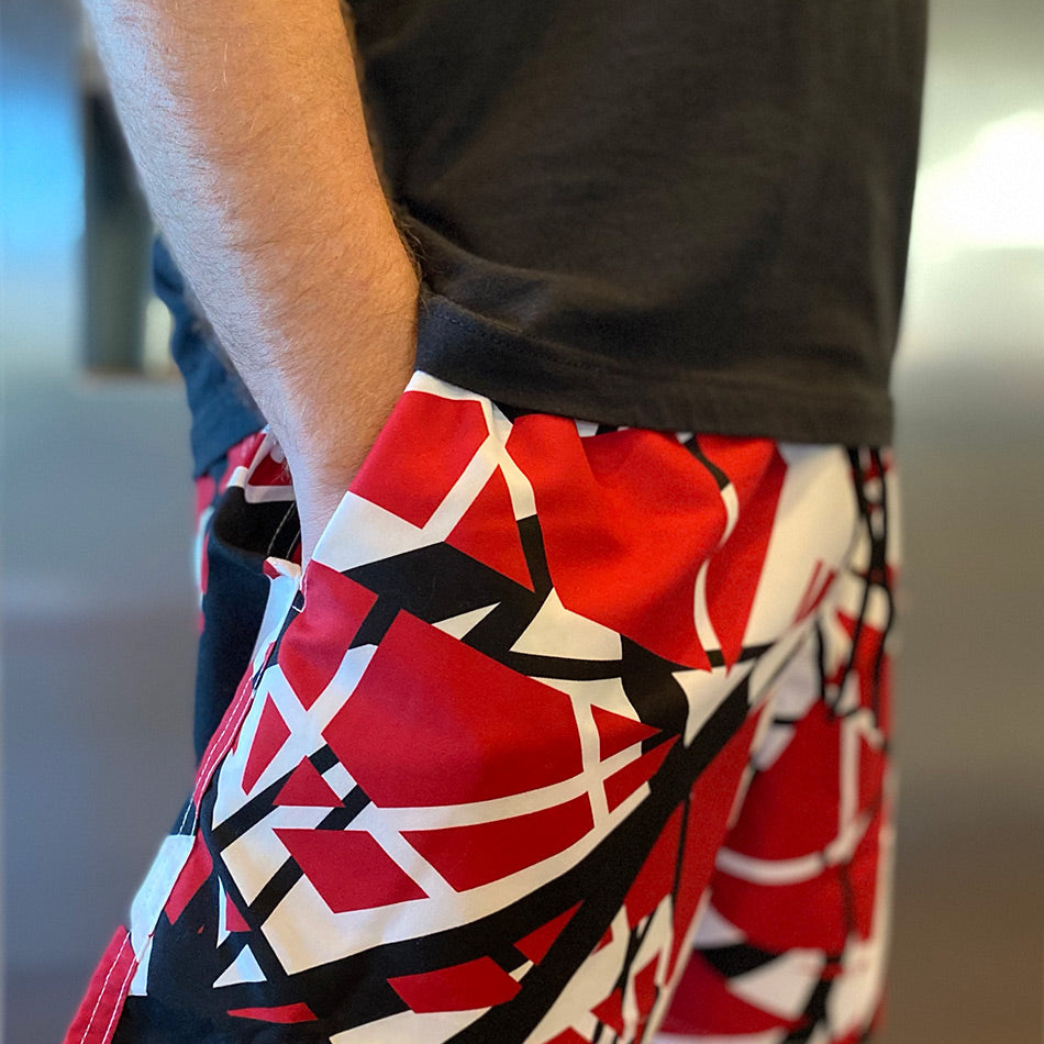 Red/White/Black Swim Shorts