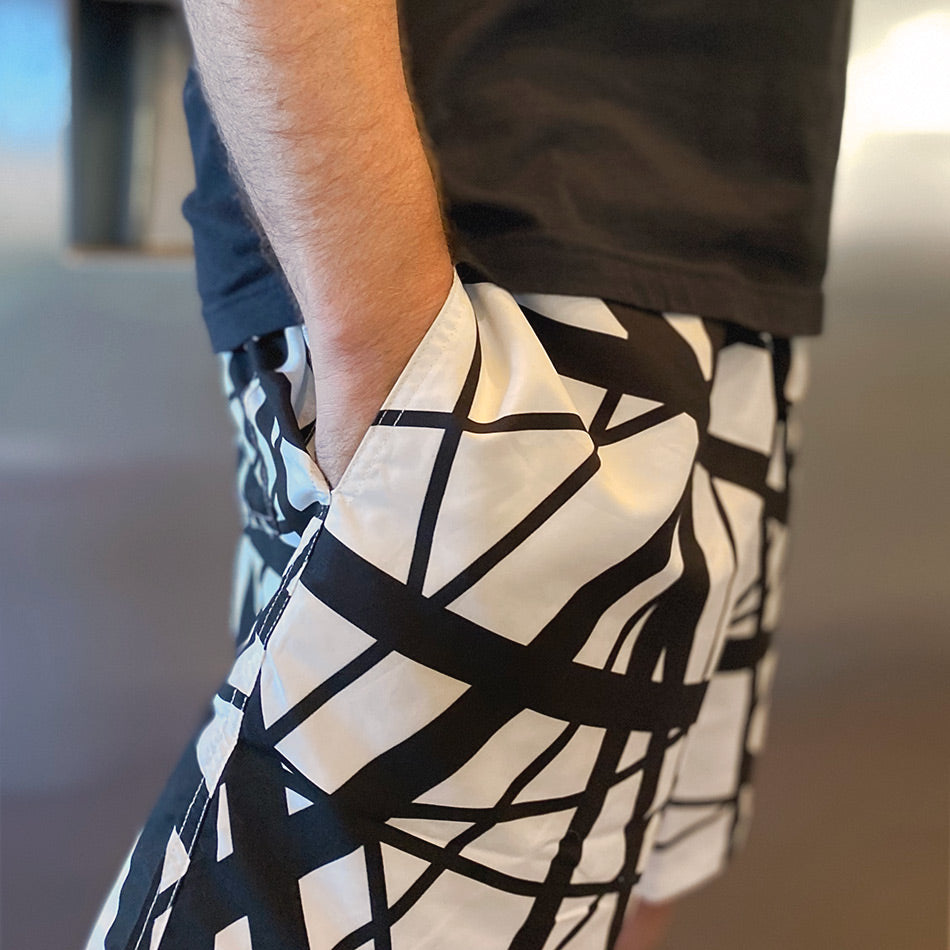 White/Black Swim Shorts